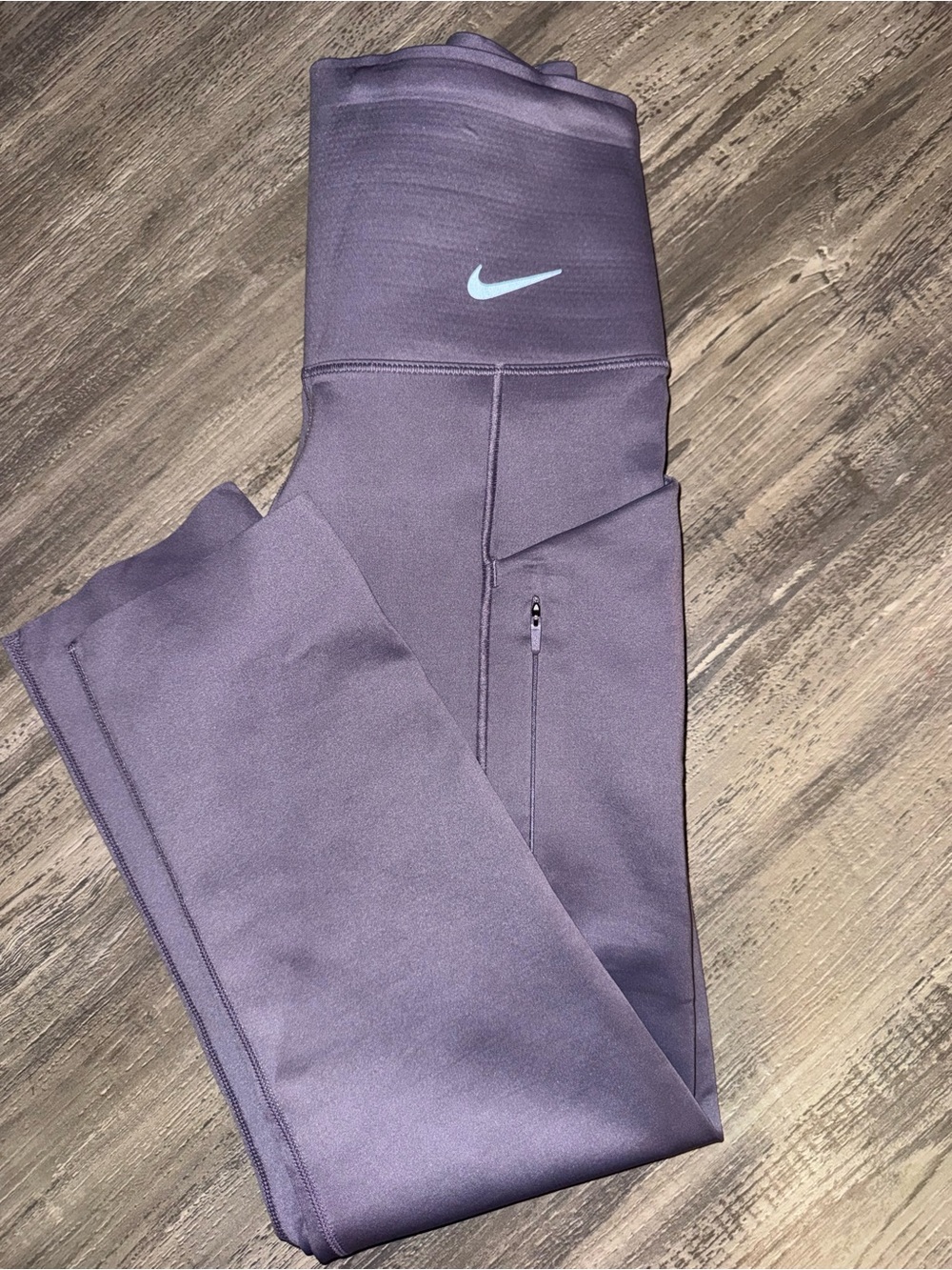 Nike Girls Purple Performance Leggings with Zip Pocket